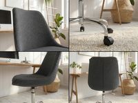 FineBuy Schreibtischstuhl Stoff Drehstuhl Stuhl mit Rollen 110 kg Schalenstuhl – Ansicht 5