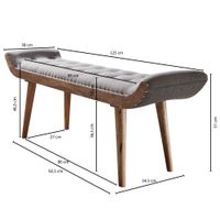 Sitzbank gepolstert 120cm Chesterfield Polsterbank Garderobenbank Design Bank – Ansicht 3
