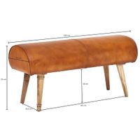 Sitzbank Turnbock 100 cm Echtleder Lederhocker Sprinbock Hocker Garderobenbank – Ansicht 3