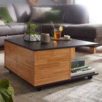 FineBuy Couchtisch 70x70cm Wohnzimmertisch Sofatisch Tisch mit 2 Schubladen – Ansicht 1