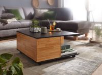 FineBuy Couchtisch 70x70cm Wohnzimmertisch Sofatisch Tisch mit 2 Schubladen – Ansicht 2