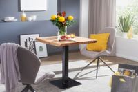 FineBuy Baumkante Esszimmertisch Akazie Massiv 80 x 75 cm Esstisch Küchentisch – Ansicht 2