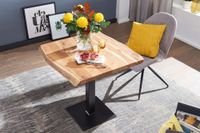 FineBuy Baumkante Esszimmertisch Akazie Massiv 80 x 75 cm Esstisch Küchentisch – Ansicht 4