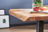 FineBuy Baumkante Esszimmertisch Akazie Massiv 80 x 75 cm Esstisch Küchentisch – Ansicht 5