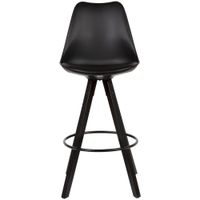 FineBuy 2er Set Barhocker Schwarz Tresenhocker Kunstleder mit Lehne Barstuhl – Ansicht 1