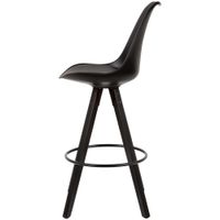 FineBuy 2er Set Barhocker Schwarz Tresenhocker Kunstleder mit Lehne Barstuhl – Ansicht 3