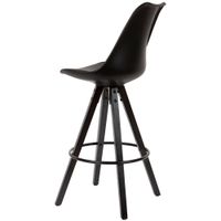 FineBuy 2er Set Barhocker Schwarz Tresenhocker Kunstleder mit Lehne Barstuhl – Ansicht 4