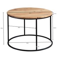 FineBuy Couchtisch Akazie Massivholz rund 60cm Wohnzimmertisch Handgefertigt – Ansicht 3