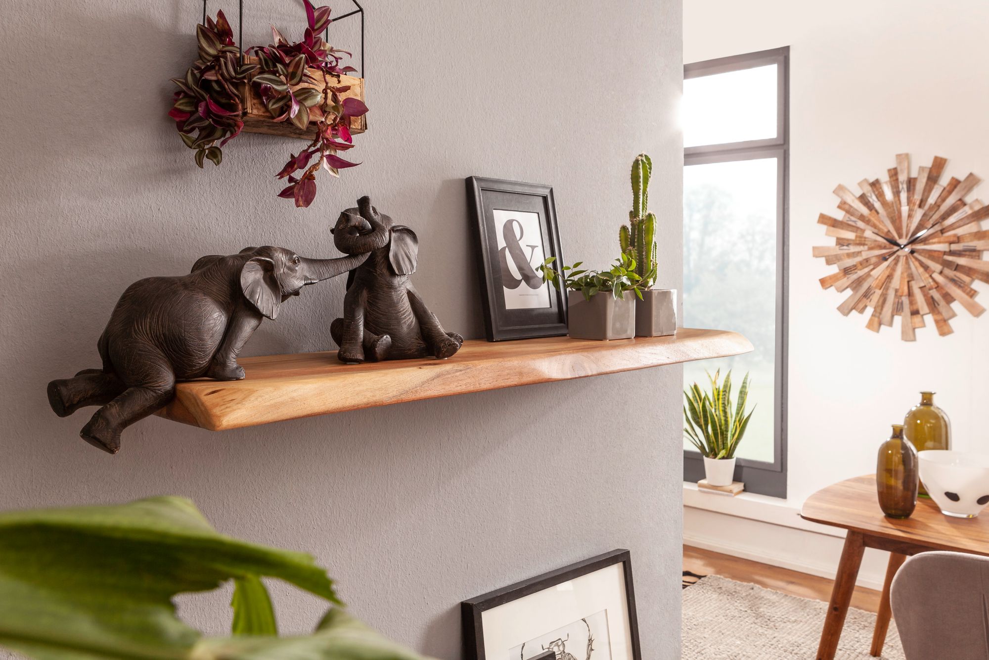 FineBuy Wandregal mit Baumkante Akazie Massivholz, Design Schweberegal Wandboard Massiv, Regal Holz Natur, Landhausstil Hängeregal | Farbe: Braun FineBuy Wandregal mit Baumkante Akazie Massivholz, Design Schweberegal Wandboard Massiv, Regal Holz Natur, Landhausstil Hängeregal | Farbe: Braun