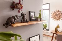 FineBuy Wandregal Baumkante Akazie Holz Design Schweberegal Regal Massiv Natur – Ansicht 4