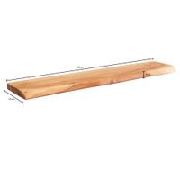 FineBuy Wandregal Baumkante Akazie Holz Design Schweberegal Regal Massiv Natur – Ansicht 3