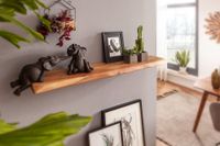 FineBuy Wandregal Baumkante Akazie Holz Design Schweberegal Regal Massiv Natur – Ansicht 2