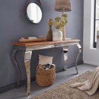 FineBuy Konsolentisch Massivholz 130 cm Flurtisch Anrichte Modern Schreibtisch – Ansicht 1