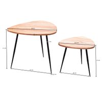 FineBuy Satztisch Massiv 2er Set Beistelltisch Tisch Holz Metall Couchtisch – Ansicht 3