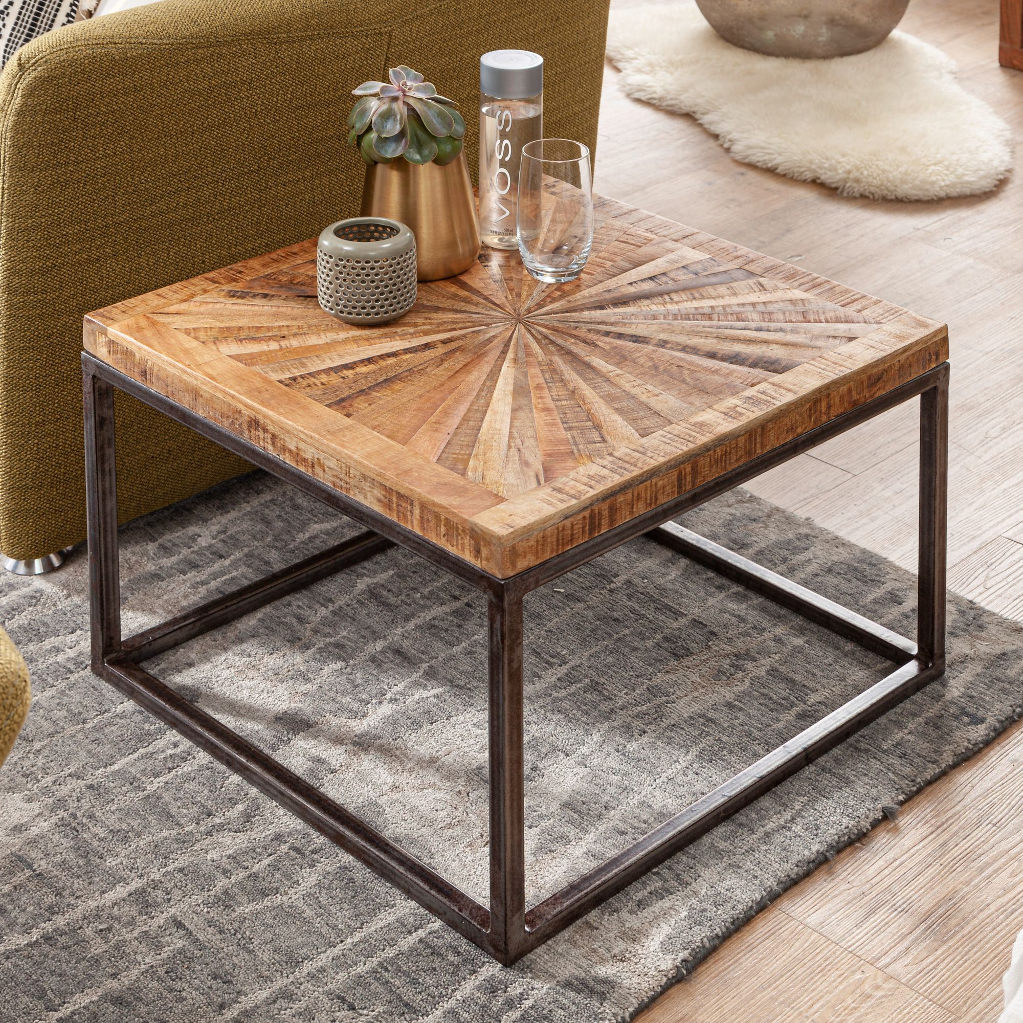 FineBuy Couchtisch Holz Massiv 20x20 cm Wohnzimmertisch Modern ...