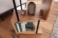 FineBuy Beistelltisch S-From 45x60x30 cm Akazie Dekotisch Sofatisch Holz Metall – Ansicht 5