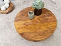 FineBuy Couchtisch Sheesham rund Ø 60 cm Wohnzimmertisch Massivholz 30 cm hoch – Ansicht 4