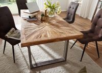 FineBuy Esstisch Natur Küchentisch Holz Esszimmertisch Massiv Industrial Tisch – Ansicht 4