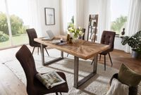 FineBuy Esstisch Natur Küchentisch Holz Esszimmertisch Massiv Industrial Tisch – Ansicht 2