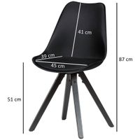FineBuy 2er Set Esszimmerstuhl Kunstleder Polsterstuhl Küchenstuhl Skandinavisch – Ansicht 2