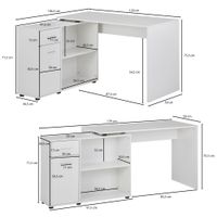 FineBuy Schreibtisch Computer Eckschreibtisch Bürotisch Regal Winkel PC Tisch – Ansicht 3