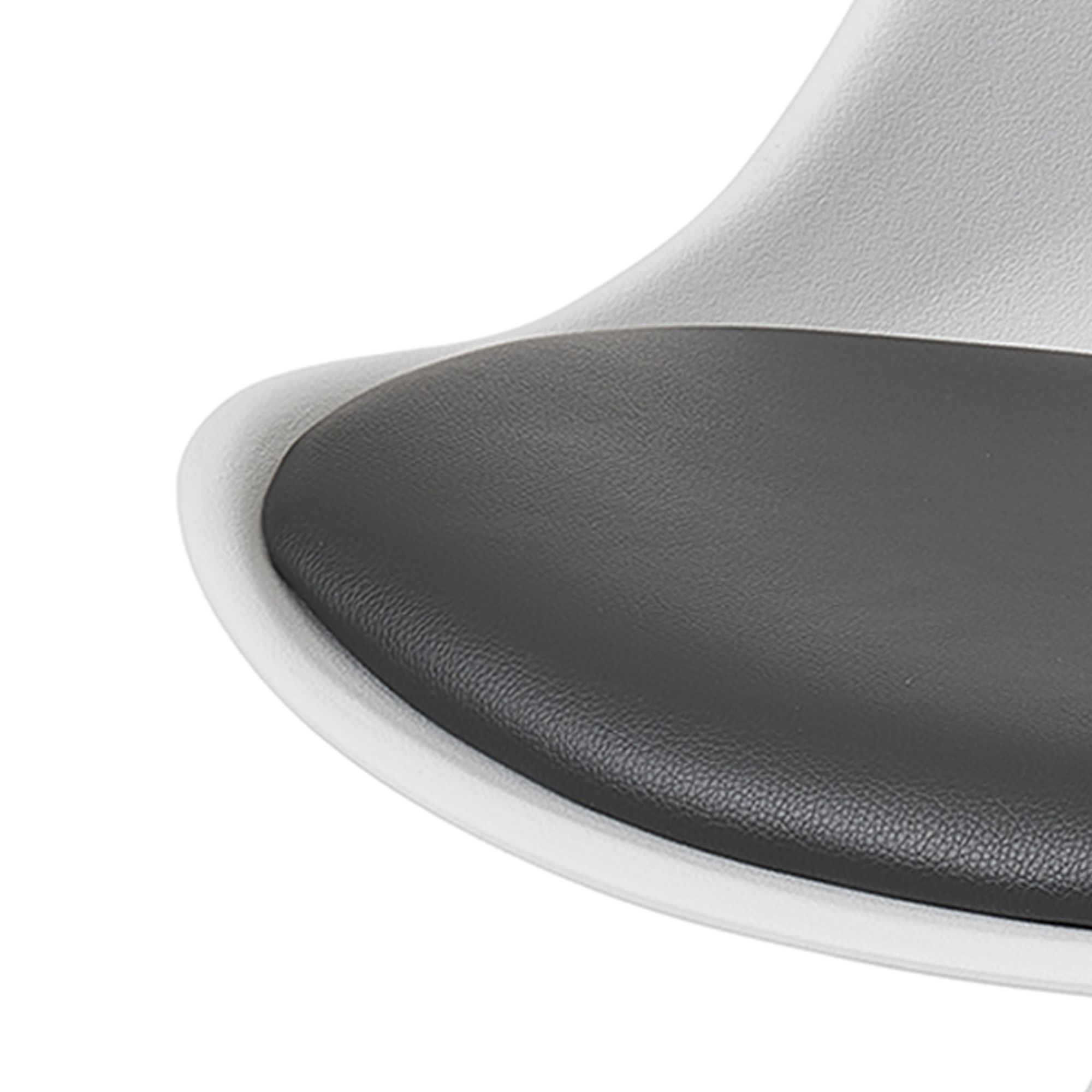 Finebuy 2er Set Retro Esszimmerstuhl mit weißen Beinen, Polsterstuhl Skandinavisch Rückenlehne, Küchenstuhl Kunstleder gepolstert | Farbe: Weiß