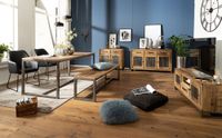 FineBuy Esszimmerbank Mango Massivholz 120x46x45 cm Holzbank Essbank ohne Lehne – Ansicht 6
