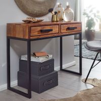 FineBuy Konsolentisch Sheesham Massivholz 90x76x36 cm Flurtisch Anrichte Schmal – Ansicht 1
