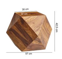 FineBuy Couchtisch 57 x 42,5 x 57 cm Massivholz Sofatisch Wohnzimmertisch Tisch – Ansicht 3