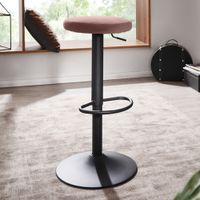 FineBuy Barhocker Samt Hocker Stoff / Metall Design Bistrohocker 100 kg Drehbar – Ansicht 1