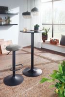 FineBuy Barhocker Wildlederoptik Hocker Stoff/Metall Bistrohocker 100 kg Rund – Ansicht 2