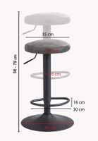 FineBuy Barhocker Wildlederoptik Hocker Stoff/Metall Bistrohocker 100 kg Rund – Ansicht 3