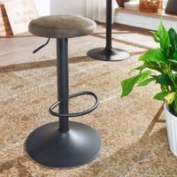 FineBuy Barhocker Wildlederoptik Hocker Stoff/Metall Bistrohocker 100 kg Rund – Ansicht 6