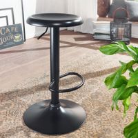 FineBuy Barhocker Schwarz Hocker Metall Bistrohocker 100 kg Rund Tresenhocker – Ansicht 1