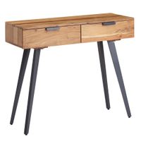 FineBuy Konsolentisch 90 cm Akazie Schreibtisch Massivholz / Metall Schminktisch – Ansicht 6