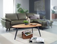 FineBuy Couchtisch Akazie Massivholz oval 110 cm · Wohnzimmertisch in Nierenform – Ansicht 2