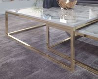FineBuy Couchtisch 2er Set Marmor Optik Satztisch Modern Metallgestell Sofatisch – Ansicht 5