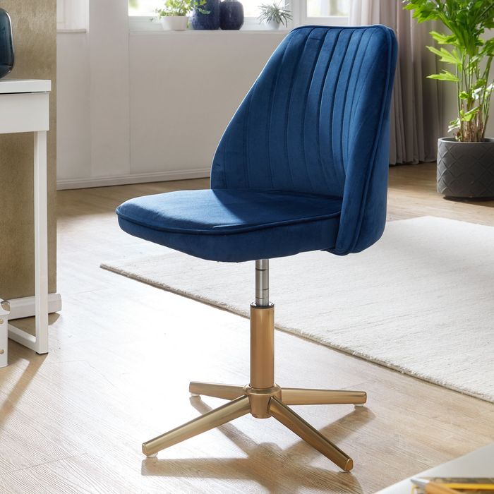 FineBuy Drehstuhl Samt Schreibtischstuhl Drehbar Modern Schalenstuhl Home Office