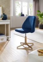 FineBuy Drehstuhl Samt Schreibtischstuhl Drehbar Modern Schalenstuhl Home Office – Ansicht 2