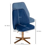 FineBuy Drehstuhl Samt Schreibtischstuhl Drehbar Modern Schalenstuhl Home Office – Ansicht 3