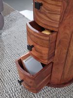Massivholz Kommode mit Schubladen aus Sheesham Holz Schubladenkommode rund – Ansicht 5