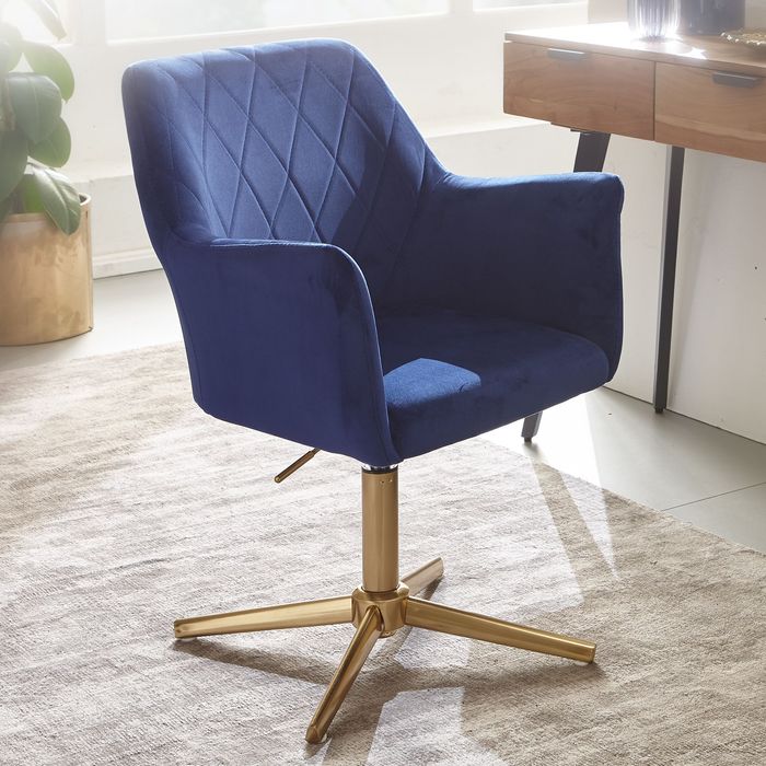 FineBuy Drehstuhl Samt Schreibtischstuhl Schalenstuhl Home Office Drehbar Modern