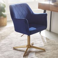 FineBuy Drehstuhl Samt Schreibtischstuhl Schalenstuhl Home Office Drehbar Modern – Ansicht 1
