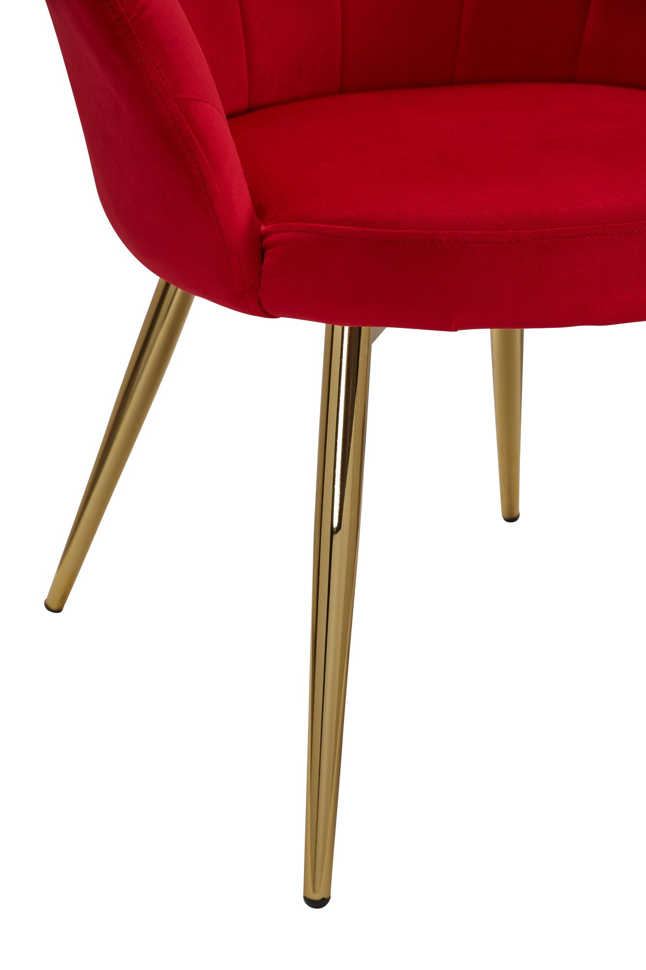 FineBuy Esszimmerstuhl Tulpe Samt Gepolstert, Küchenstuhl mit Goldfarbenen Beinen, Schalenstuhl Skandinavisches Design, Polsterstuhl mit Stoffbezug | Farbe: Weiß