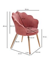 FineBuy Esszimmerstuhl Tulpe Samt / Metall Gepolstert Küchenstuhl Schalenstuhl – Ansicht 2