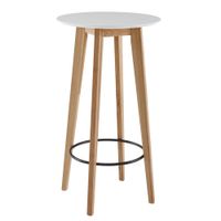 FineBuy Stehtisch 60x110x60cm Weiß Bartisch Skandinavisch Eiche Tisch Partytisch – Ansicht 5