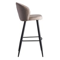 FineBuy Barhocker Samt Barstuhl Design Tresenhocker mit Lehne Stoff Hocker 110kg – Ansicht 3