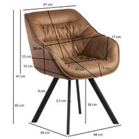 FineBuy Esszimmerstuhl Wildlederoptik Küchenstuhl Stoff Schalenstuhl Stuhl 110kg – Ansicht 2