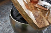 FineBuy Couchtisch Rund Holz Metall Sofatisch Ø 60 cm Tisch Industrial Stauraum – Ansicht 4