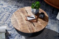 FineBuy Couchtisch Rund Holz Sofatisch Ø 60 cm Tisch Stauraum Wohnzimmertisch – Ansicht 4